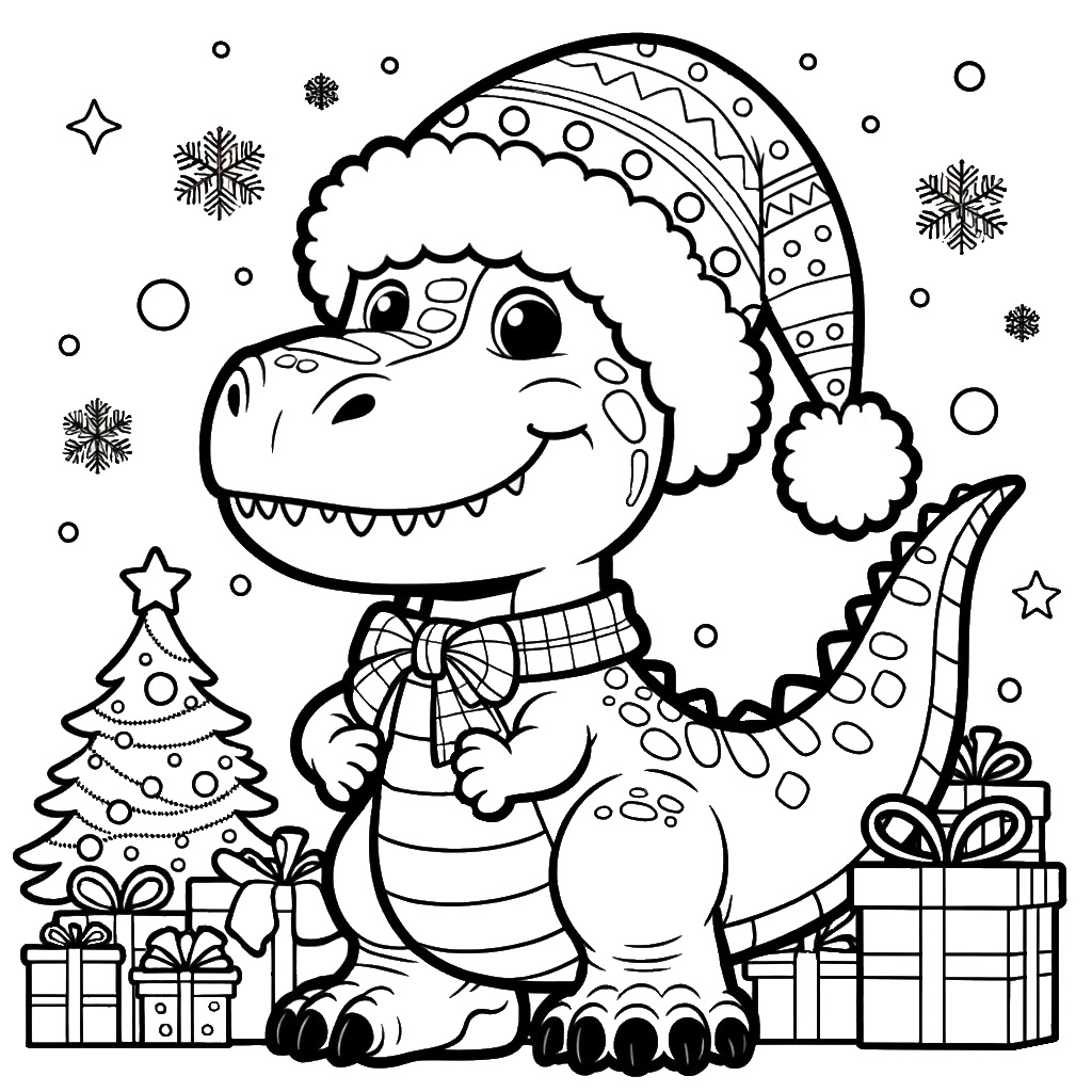 Kawaii Weihnachtsdinosaurier