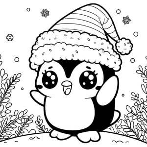 Kawaii Weihnachtspinguin